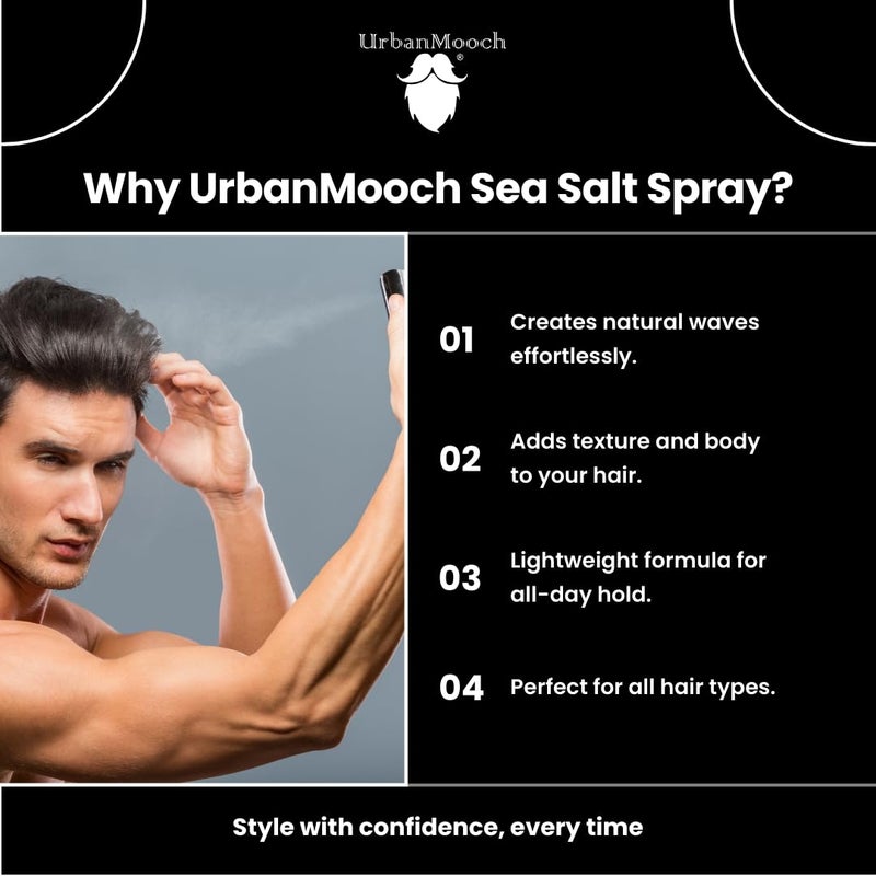 UrbanMooch The Sea Salt Spray - 100 ml | Adds Texture, Waves & Volume | Alcohol-Free with Bhringraj, Ginseng & Vitamin E - Image 5
